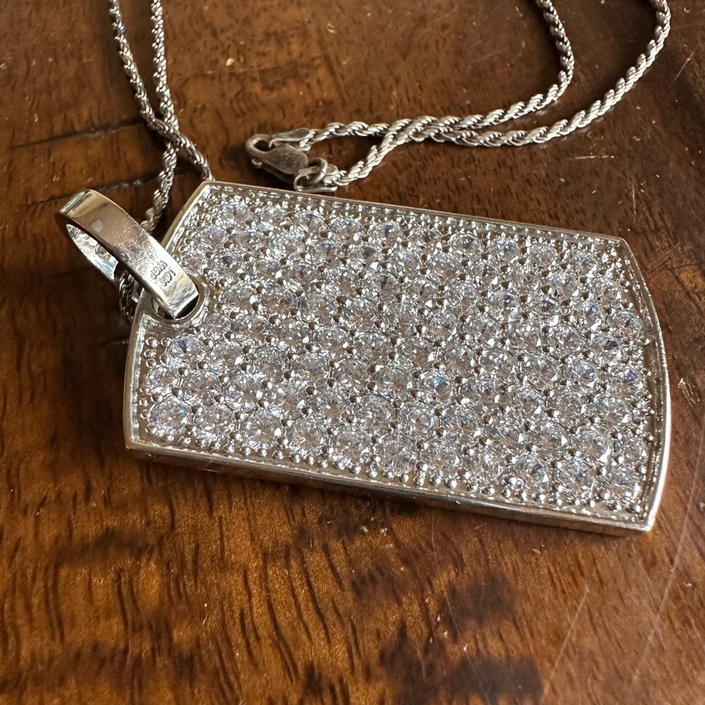 Silver Dog Tag Necklace